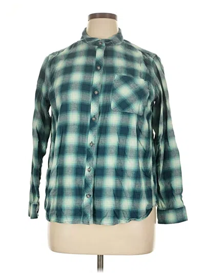 Pre-owned Eddie Bauer Long Sleeve Button Down Shirt In Teal