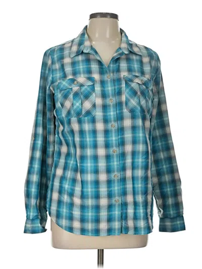 Pre-owned Eddie Bauer Long Sleeve Button Down Shirt In Teal