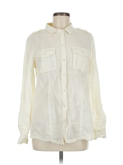 Pre-owned Eddie Bauer Long Sleeve Button Down Shirt In White