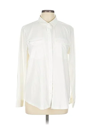Pre-owned Eddie Bauer Long Sleeve Button Down Shirt In White