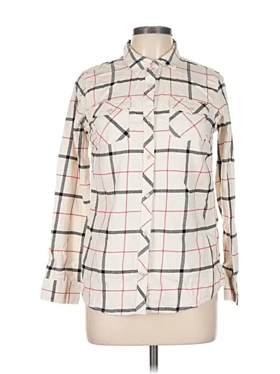 Pre-owned Eddie Bauer Long Sleeve Button Down Shirt In White