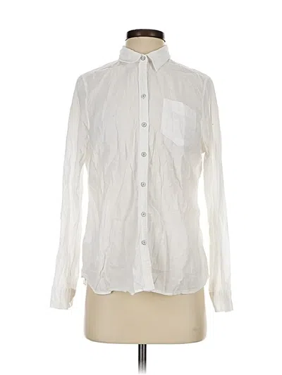 Pre-owned Eddie Bauer Long Sleeve Button Down Shirt In White