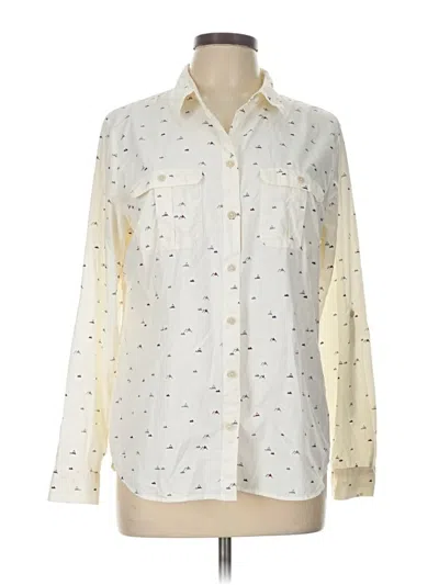 Pre-owned Eddie Bauer Long Sleeve Button Down Shirt In White