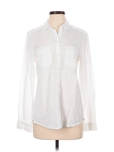 Pre-owned Eddie Bauer Long Sleeve Button Down Shirt In White