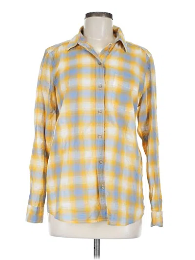 Pre-owned Eddie Bauer Long Sleeve Button Down Shirt In Yellow