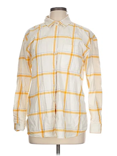 Pre-owned Eddie Bauer Long Sleeve Button Down Shirt In Yellow