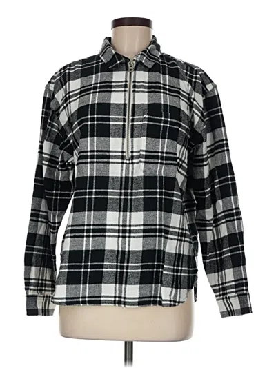 Pre-owned Eddie Bauer Long Sleeve Henley Shirt In Black