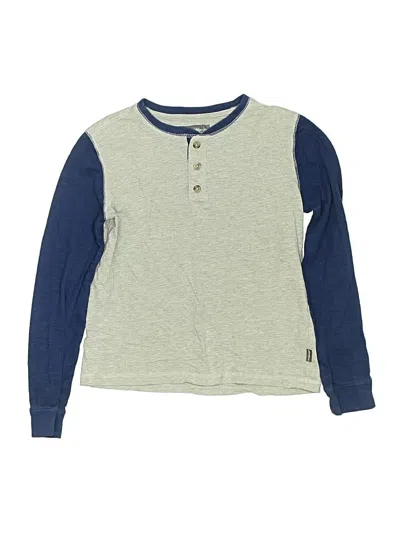 Pre-owned Eddie Bauer Kids' Long Sleeve Henley Shirt In Blue