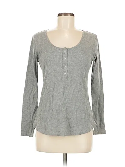 Pre-owned Eddie Bauer Long Sleeve Henley Shirt In Gray