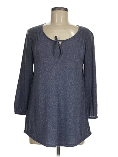 Pre-owned Eddie Bauer Long Sleeve Henley Shirt In Gray