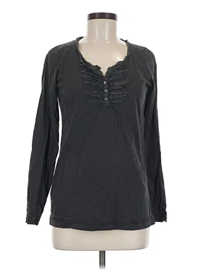 Pre-owned Eddie Bauer Long Sleeve Henley Shirt In Gray