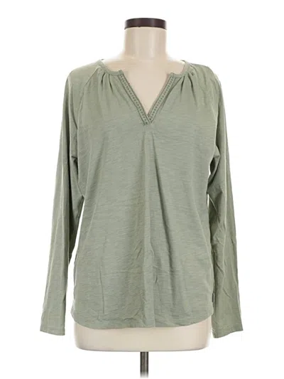 Pre-owned Eddie Bauer Long Sleeve Henley Shirt In Green