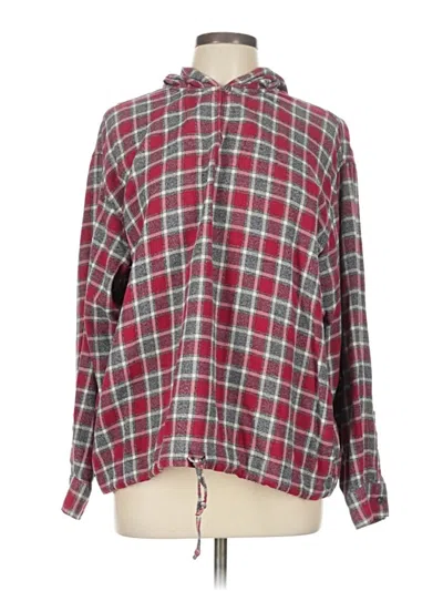 Pre-owned Eddie Bauer Long Sleeve Henley Shirt In Red