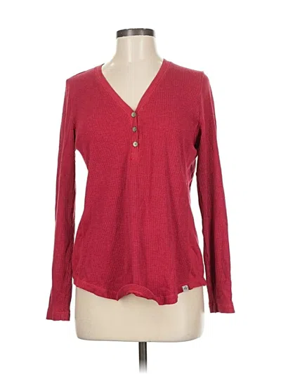 Pre-owned Eddie Bauer Long Sleeve Henley Shirt In Red