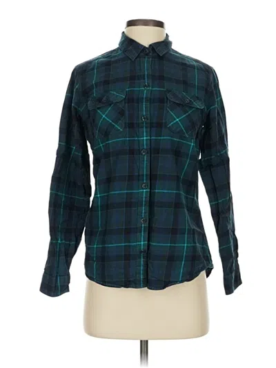 Pre-owned Eddie Bauer Long Sleeve Polo Shirt In Blue