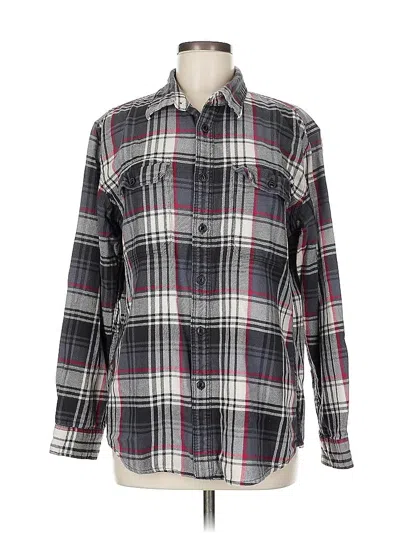 Pre-owned Eddie Bauer Long Sleeve Polo Shirt In Gray