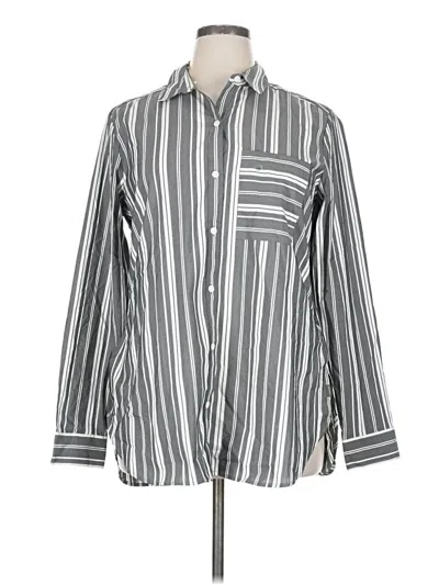 Pre-owned Eddie Bauer Long Sleeve Polo Shirt In Gray