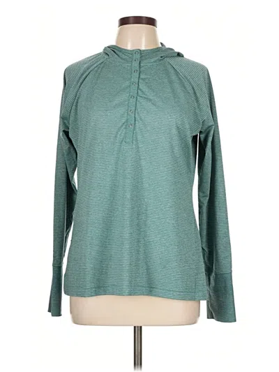 Pre-owned Eddie Bauer Long Sleeve Polo Shirt In Teal