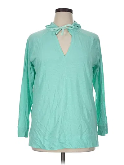 Pre-owned Eddie Bauer Long Sleeve Polo Shirt In Teal