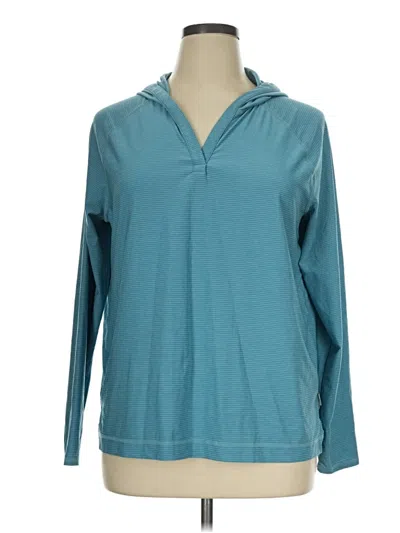 Pre-owned Eddie Bauer Long Sleeve Polo Shirt In Teal