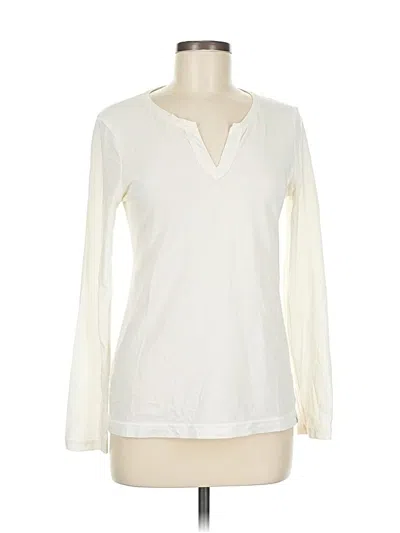 Pre-owned Eddie Bauer Long Sleeve T-shirt In White