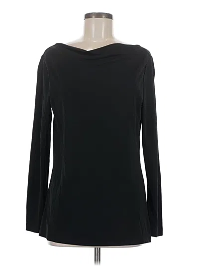 Pre-owned Eddie Bauer Long Sleeve Top Black Boatneck Tops