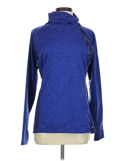 Pre-owned Eddie Bauer Long Sleeve Top Blue Cowl Neck Tops