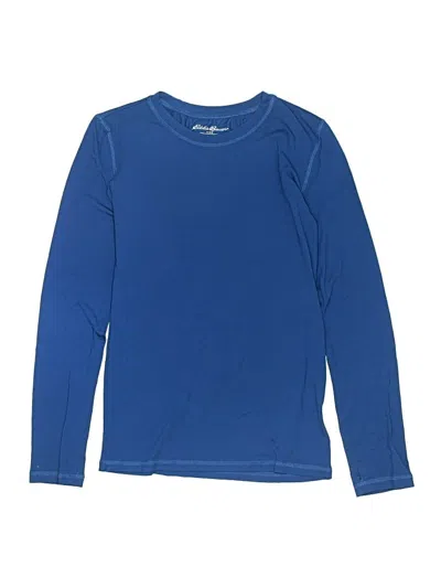 Pre-owned Eddie Bauer Kids' Long Sleeve Top Blue Crew Neck Tops