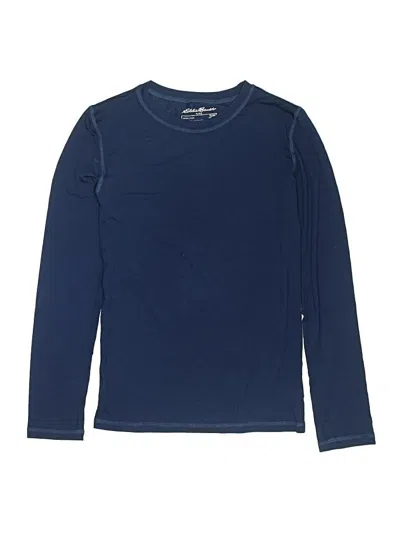Pre-owned Eddie Bauer Kids' Long Sleeve Top Blue Crew Neck Tops