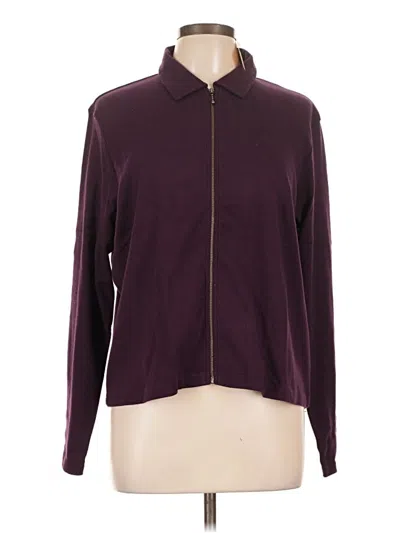 Pre-owned Eddie Bauer Long Sleeve Top Burgundy Mock Neckline Tops