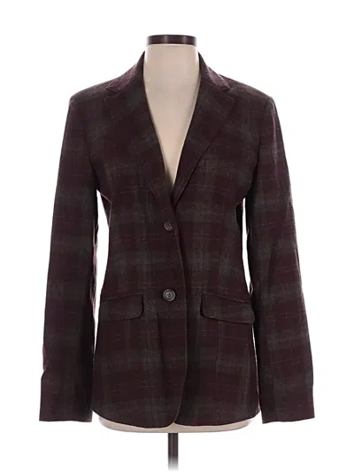 Pre-owned Eddie Bauer Long Sleeve Top Burgundy Square Neckline Tops