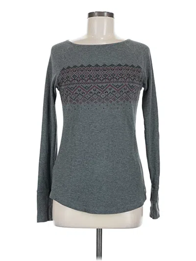 Pre-owned Eddie Bauer Long Sleeve Top Gray Crew Neck Tops