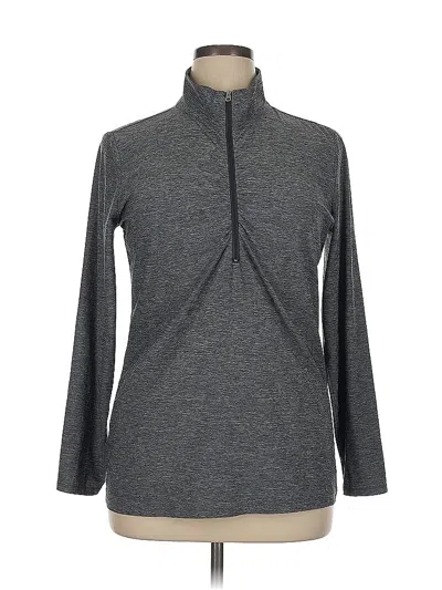 Pre-owned Eddie Bauer Long Sleeve Top Gray Turtleneck Tops