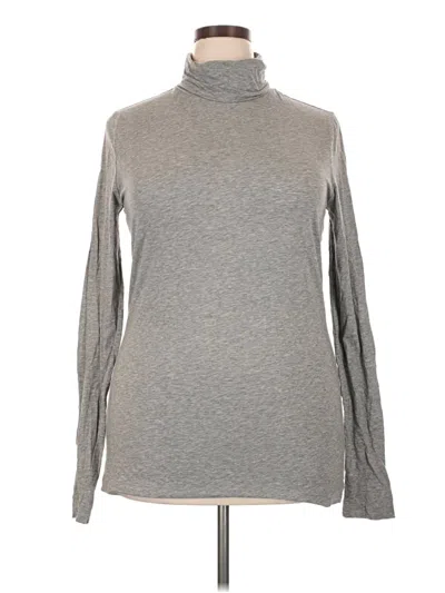 Pre-owned Eddie Bauer Long Sleeve Top Gray Turtleneck Tops