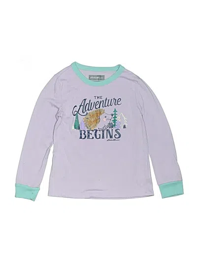 Pre-owned Eddie Bauer Kids' Long Sleeve Top Purple Crew Neck Tops