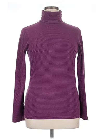 Pre-owned Eddie Bauer Long Sleeve Top Purple Turtleneck Tops