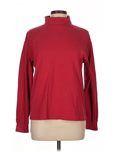 Pre-owned Eddie Bauer Long Sleeve Top Red Turtleneck Tops