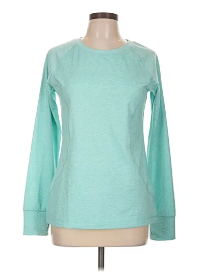 Pre-owned Eddie Bauer Long Sleeve Top Teal Crew Neck Tops