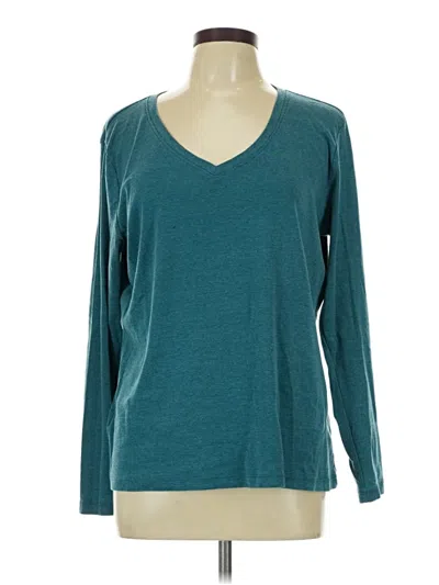 Pre-owned Eddie Bauer Long Sleeve T-shirt In Blue