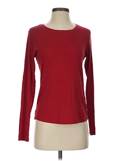 Pre-owned Eddie Bauer Long Sleeve T-shirt In Burgundy