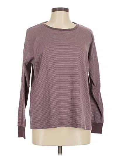 Pre-owned Eddie Bauer Long Sleeve T-shirt In Burgundy