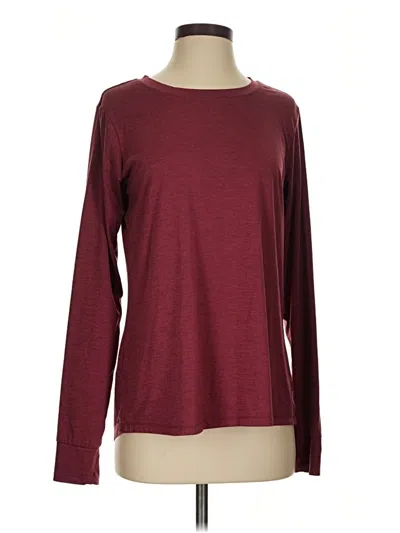 Pre-owned Eddie Bauer Long Sleeve T-shirt In Burgundy