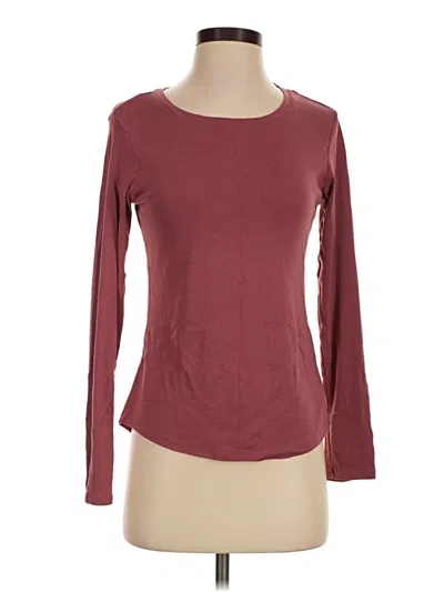 Pre-owned Eddie Bauer Long Sleeve T-shirt In Burgundy