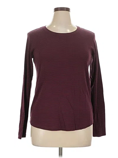 Pre-owned Eddie Bauer Long Sleeve T-shirt In Burgundy