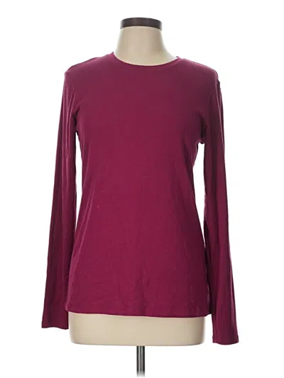 Pre-owned Eddie Bauer Long Sleeve T-shirt In Burgundy