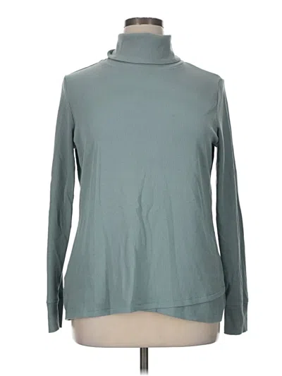 Pre-owned Eddie Bauer Long Sleeve Turtleneck In Blue