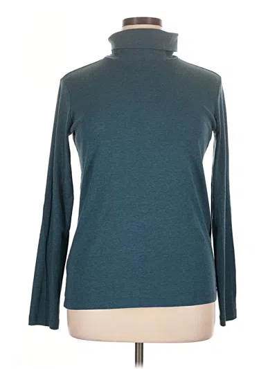 Pre-owned Eddie Bauer Long Sleeve Turtleneck In Teal