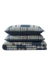 Eddie Bauer Madrona Plaid Cotton Quilt 3-piece Set In Navy/green