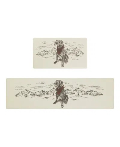 Eddie Bauer Man's Best Friend Non-slip 2-piece Kitchen Mat Set In Neutral