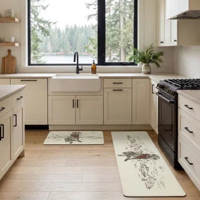Eddie Bauer Man's Best Friend Wellness Kitchen Mat Set In White